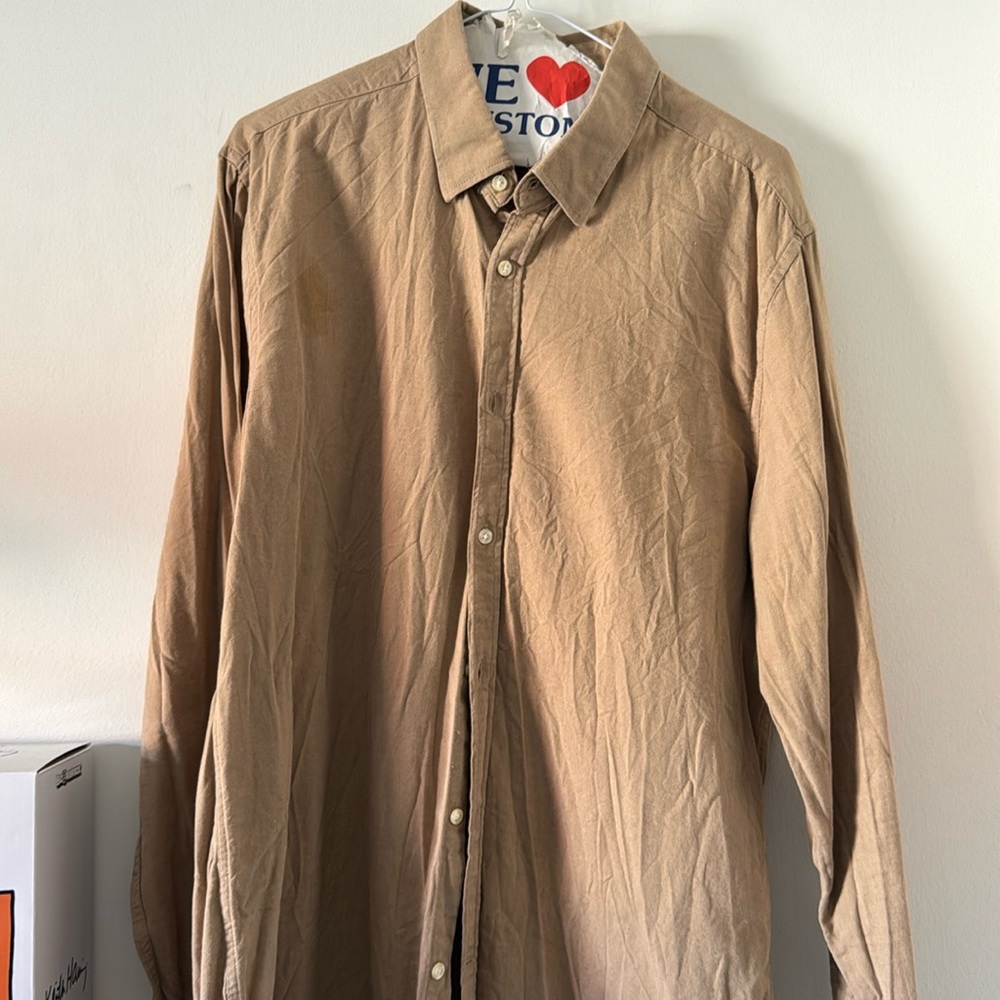 100% cotton button down shirt relaxed fit